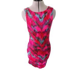 Free People Women size S Bohemian Chevron Pattern Textured Knit Bodycon Dress